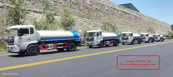 xe phun nước rửa đường Dongfeng 9m3 (9 khối)