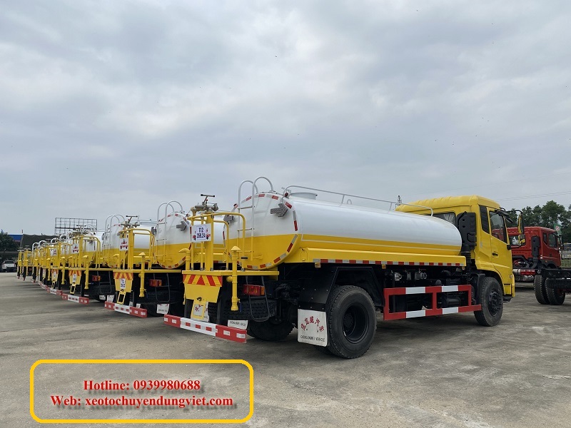 XE PHUN NƯỚC RỬA ĐƯỜNG TƯỚI CÂY DONGFENG 9M3 CABIN HOÀNG HUY 
